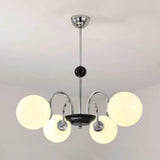 Modern White Glass Chandelier For Bedroom Lighting 4 / Silver