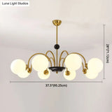 Modern White Glass Chandelier For Bedroom Lighting