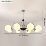 Modern White Glass Chandelier For Bedroom Lighting