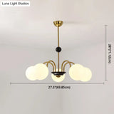 Modern White Glass Chandelier For Bedroom Lighting