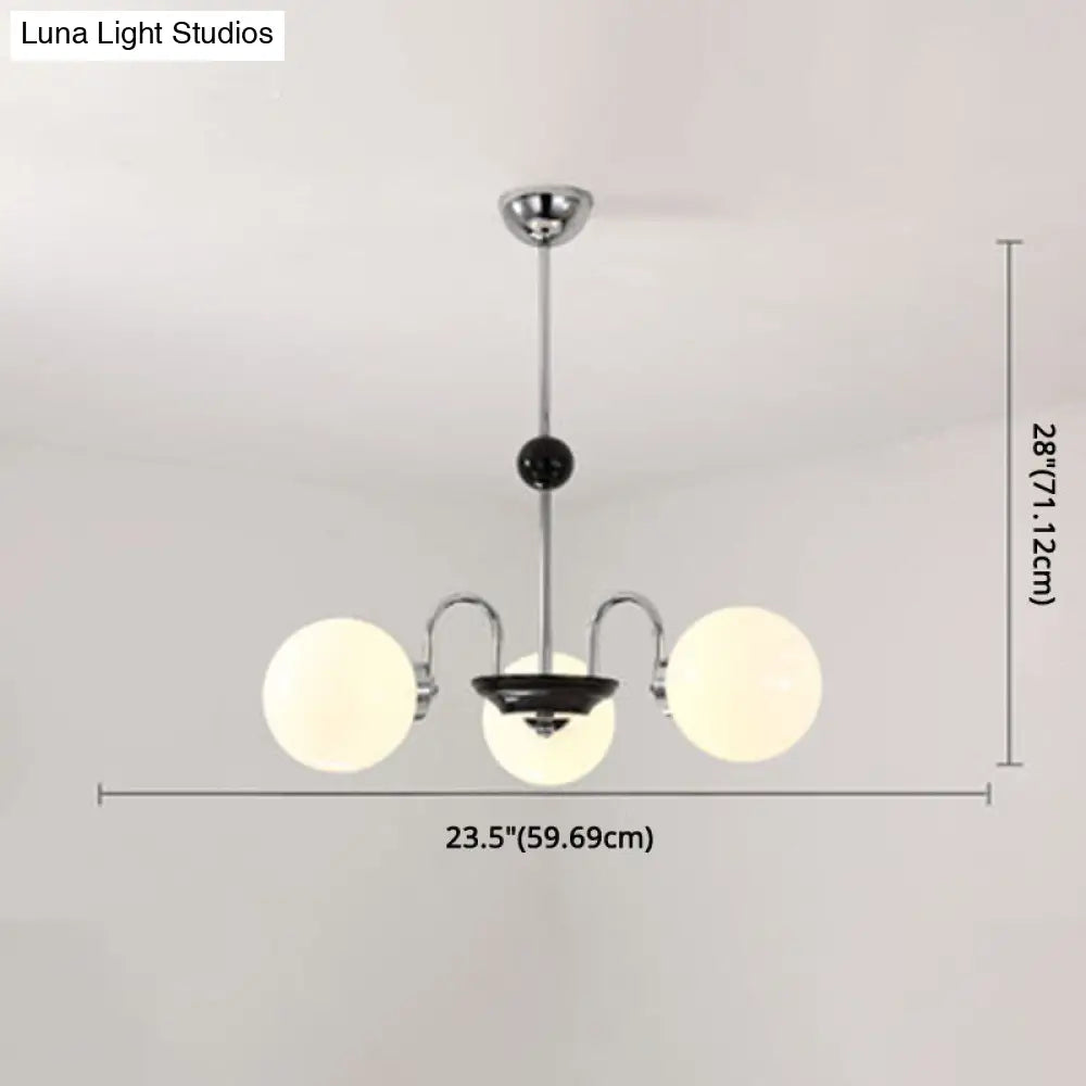 Modern White Glass Chandelier For Bedroom Lighting