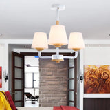 Modern White Glass Cone Chandelier Light Fixture With Multiple Lights For Bedroom - Grey/White/Green