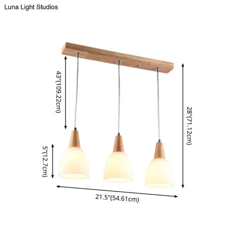 Modern White Glass Cone Pendant Ceiling Lights For Restaurants - Hanging Lighting