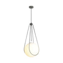 Modern White Glass Orb Pendant Light With Teardrop Iron Frame - Restaurant Hanging Lamp Kit