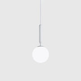 Modern White Glass Pendant Lamp For Bedroom - Globe Hanging Ceiling Light / 6