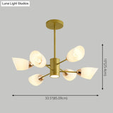 Modern White Glass Starburst Hanging Chandelier For Living Room Ceiling