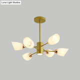 Modern White Glass Starburst Hanging Chandelier For Living Room Ceiling