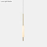 Modern White Glass Tube Pendant Light For Dining Room Ceiling
