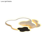 Modern White/Gold Led Bedroom Flushmount Ceiling Light With Seamless Curve Design