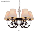Modern White Hanging Lamp With Floral Accents Perfect For Living Room