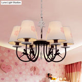 Modern White Hanging Lamp With Floral Accents Perfect For Living Room