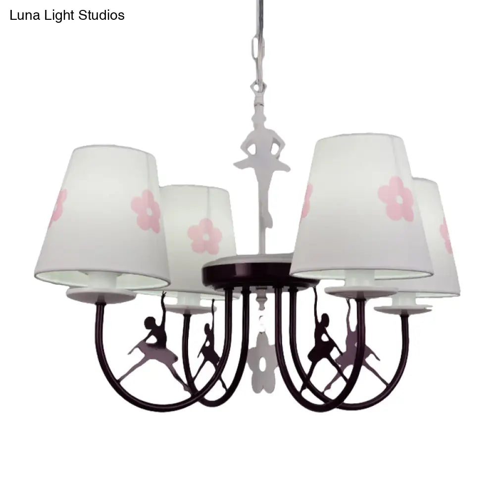 Modern White Hanging Lamp With Floral Accents Perfect For Living Room