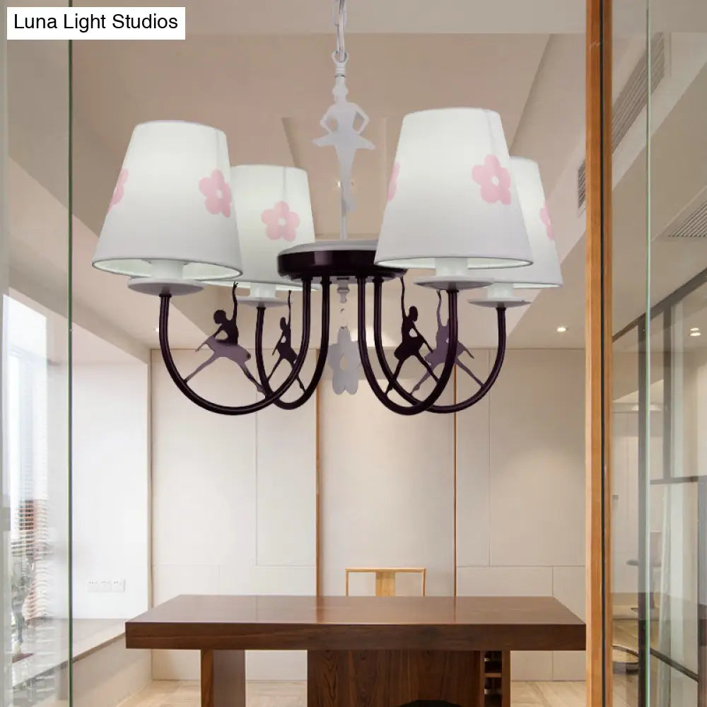 Modern White Hanging Lamp With Floral Accents Perfect For Living Room