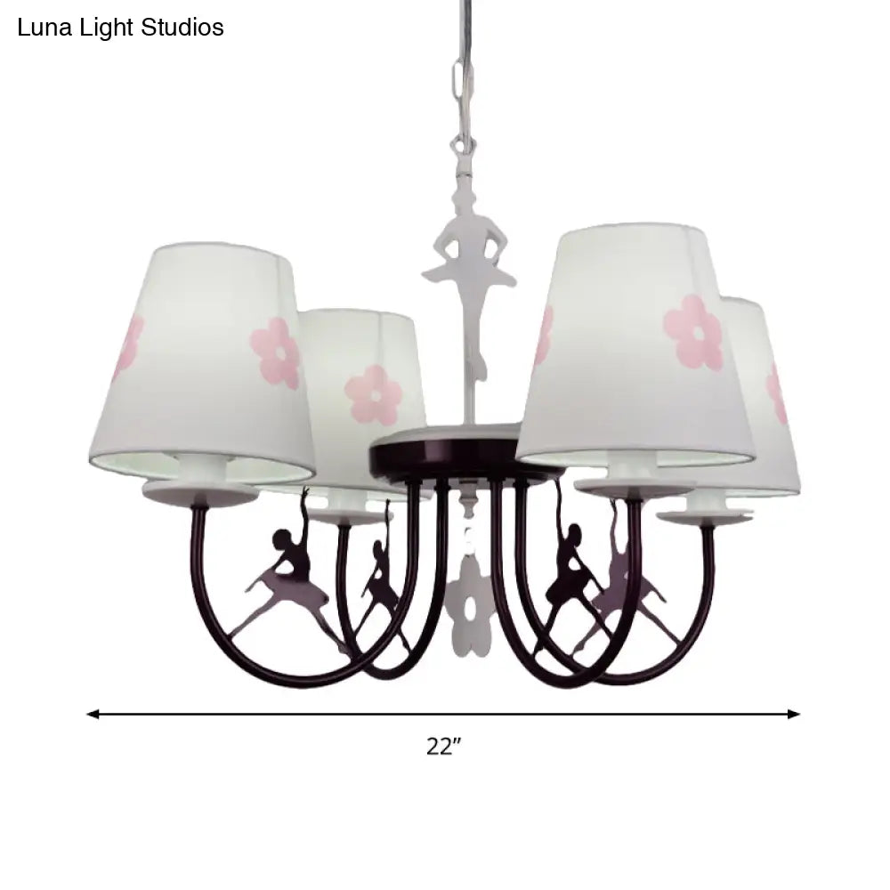 Modern White Hanging Lamp With Floral Accents Perfect For Living Room