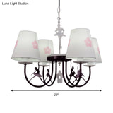 Modern White Hanging Lamp With Floral Accents Perfect For Living Room