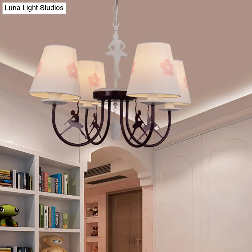 Modern White Hanging Lamp With Floral Accents Perfect For Living Room