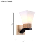 Modern White Inverted Bell Wall Sconce - Frosted Glass One Head Lamp For Bedroom And Dining Room