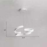 Modern White Led Ceiling Chandelier – Stylish Aluminum Hanging Light For Restaurants / 23.5’