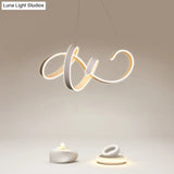 Modern White Led Ceiling Chandelier – Stylish Aluminum Hanging Light For Restaurants