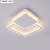Modern White Led Ceiling Flush Light For Living Room - Round/Square Acrylic Simplicity Flushmount