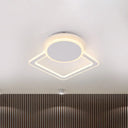 Modern White Led Ceiling Flush Light For Living Room - Round/Square Acrylic Simplicity Flushmount