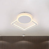 Modern White Led Ceiling Flush Light For Living Room - Round/Square Acrylic Simplicity Flushmount