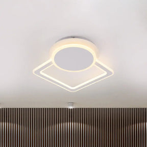 Modern White Led Ceiling Flush Light For Living Room - Round/Square Acrylic Simplicity Flushmount