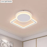 Modern White Led Ceiling Flush Light For Living Room - Round/Square Acrylic Simplicity Flushmount