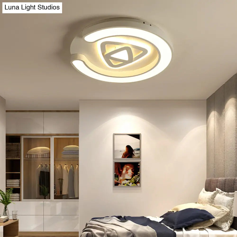 Modern White Led Ceiling Lamp For Bedroom Study Room With Acrylic Round Fixture