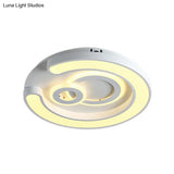 Modern White Led Ceiling Lamp For Bedroom Study Room With Acrylic Round Fixture