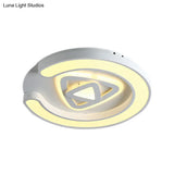 Modern White Led Ceiling Lamp For Bedroom Study Room With Acrylic Round Fixture