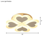 Modern White Led Ceiling Light Fixture For Bedrooms - Clover Design With Acrylic Material