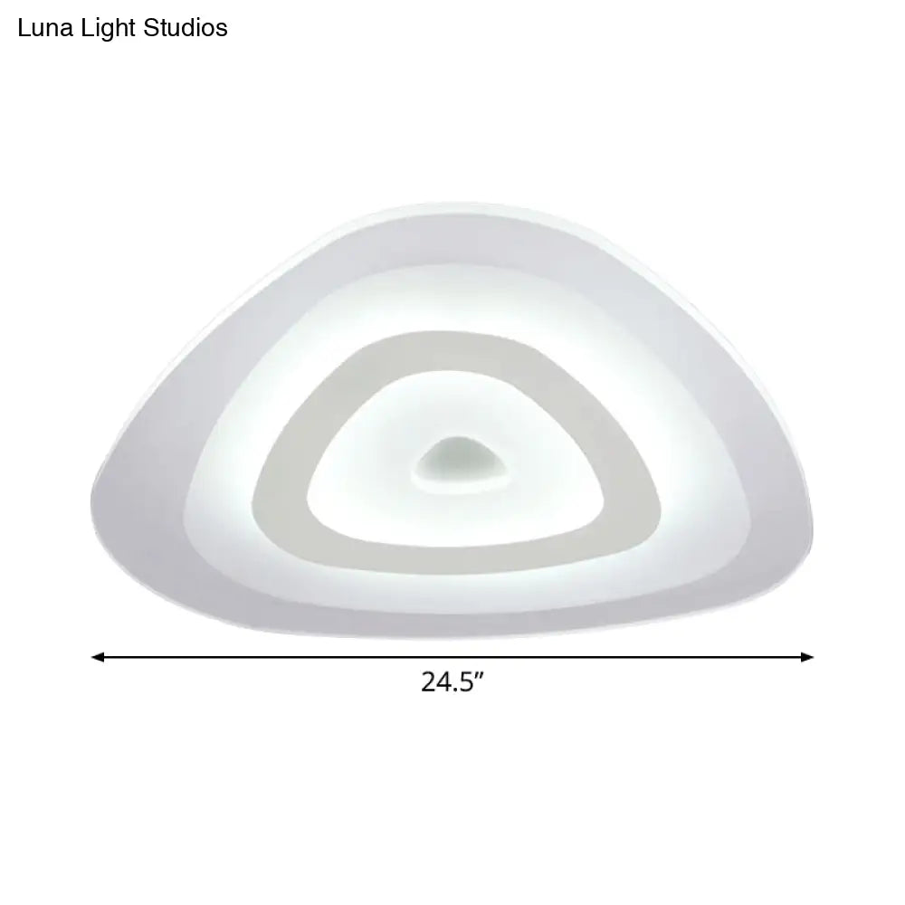 Modern White Led Ceiling Mounted Lamp - Acrylic Layered Triangle Thin Flush Light