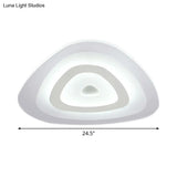 Modern White Led Ceiling Mounted Lamp - Acrylic Layered Triangle Thin Flush Light