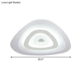 Modern White Led Ceiling Mounted Lamp - Acrylic Layered Triangle Thin Flush Light