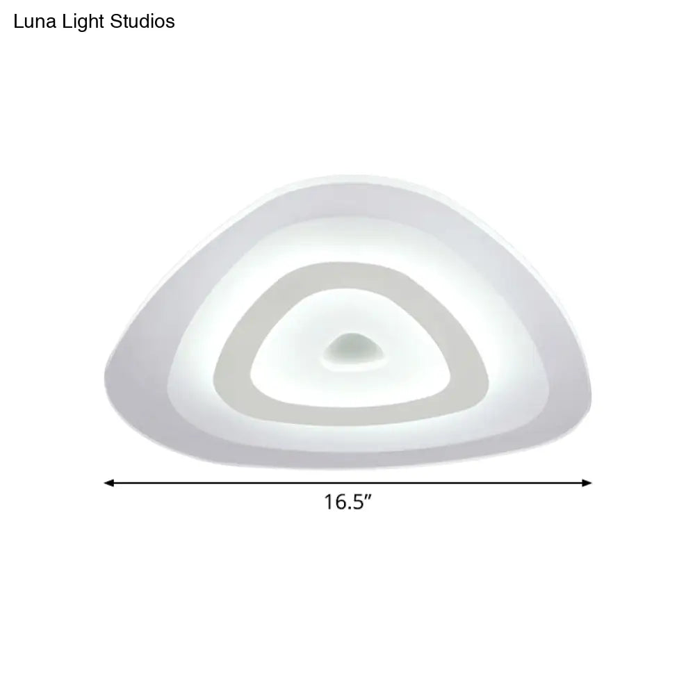 Modern White Led Ceiling Mounted Lamp - Acrylic Layered Triangle Thin Flush Light