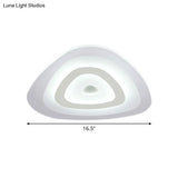 Modern White Led Ceiling Mounted Lamp - Acrylic Layered Triangle Thin Flush Light