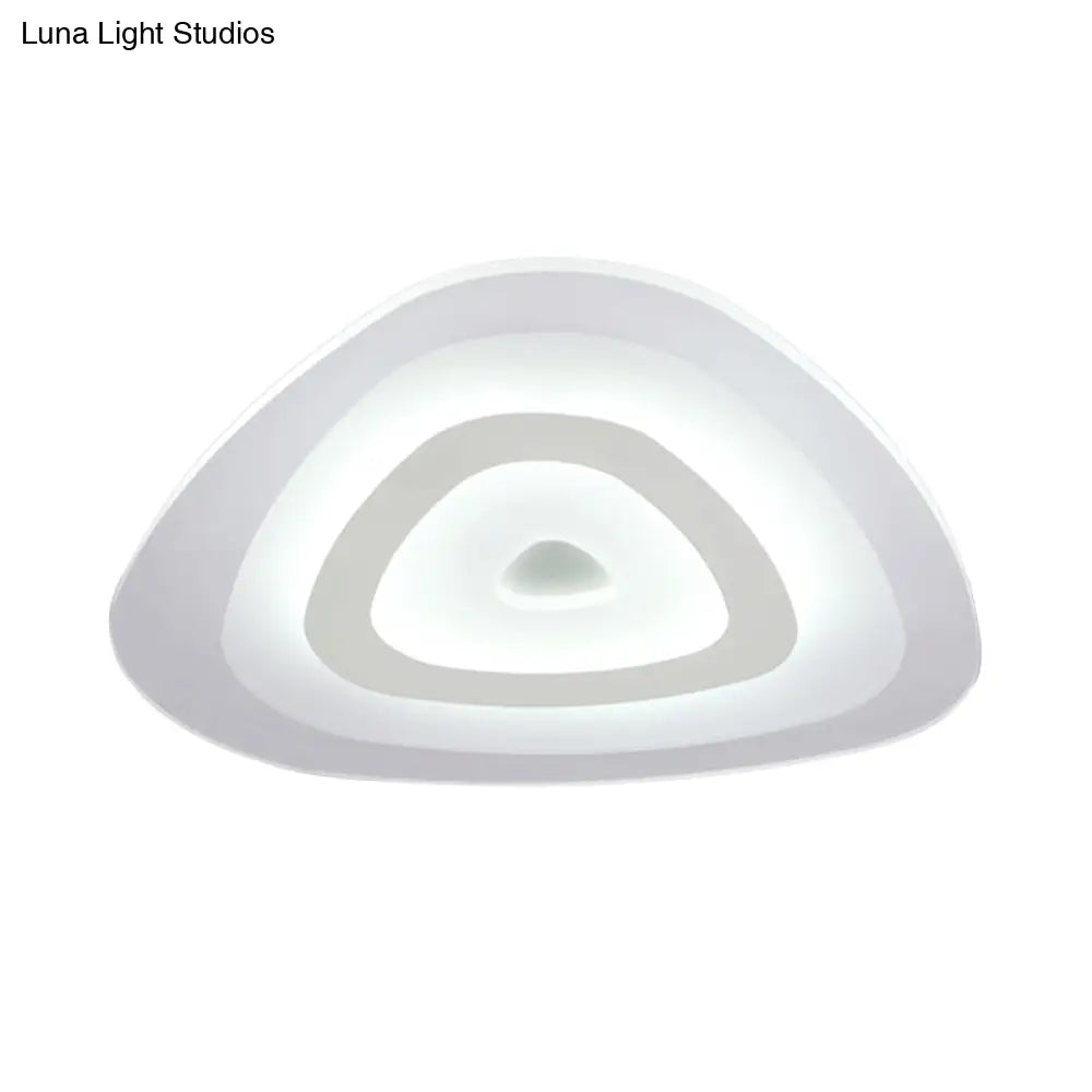 Modern White Led Ceiling Mounted Lamp - Acrylic Layered Triangle Thin Flush Light