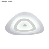 Modern White Led Ceiling Mounted Lamp - Acrylic Layered Triangle Thin Flush Light