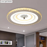 Modern White Led Flush Mount Ceiling Light For Bedrooms - 10’/19.5’ Wide Acrylic Fixture