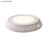 Modern White Led Flush Mount Ceiling Light With Acrylic Cover