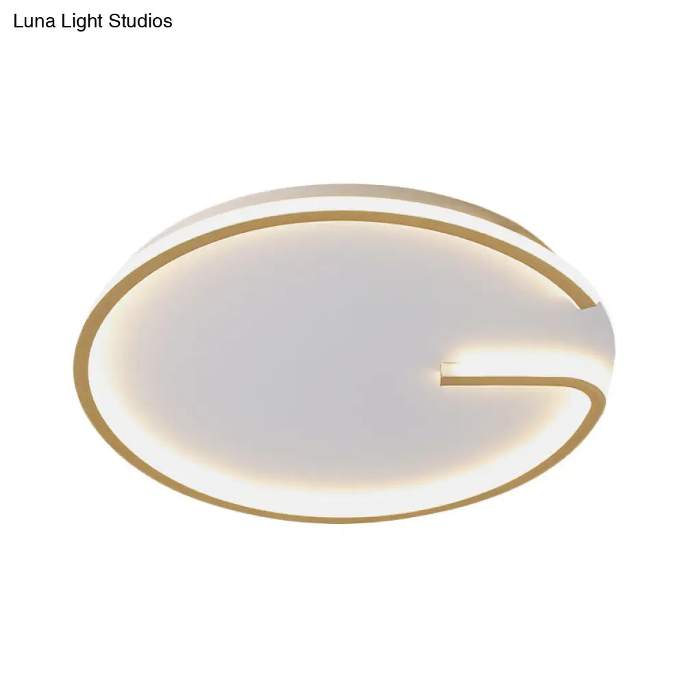 Modern White Led Flush Mount Lamp - Round Acrylic Bedroom Light 16’/19.5’ Dia G - Pattern Warm/White