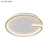 Modern White Led Flush Mount Lamp - Round Acrylic Bedroom Light 16’/19.5’ Dia G - Pattern Warm/White