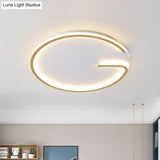 Modern White Led Flush Mount Lamp - Round Acrylic Bedroom Light 16’/19.5’ Dia G - Pattern Warm/White