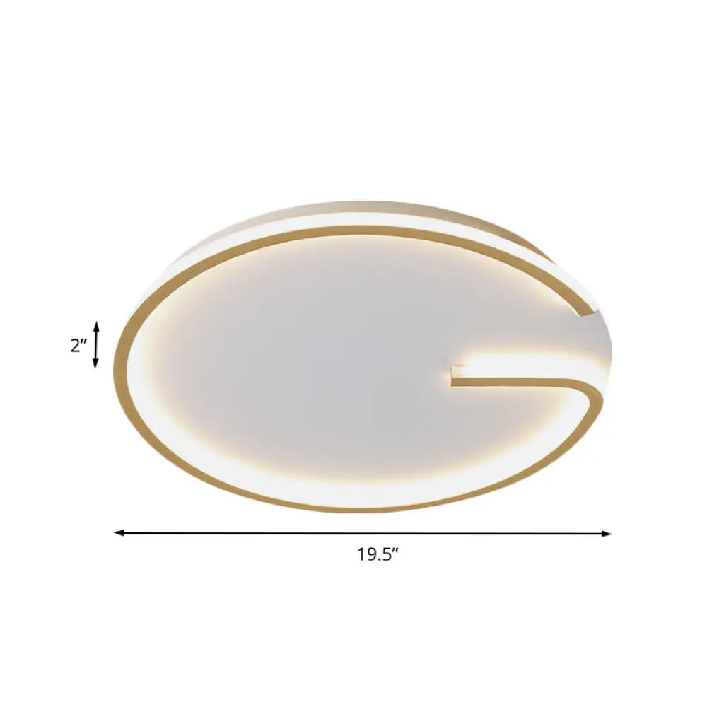 Modern White Led Flush Mount Lamp - Round Acrylic Bedroom Light 16/19.5 Dia G-Pattern Warm/White