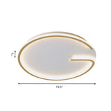 Modern White Led Flush Mount Lamp - Round Acrylic Bedroom Light 16/19.5 Dia G-Pattern Warm/White