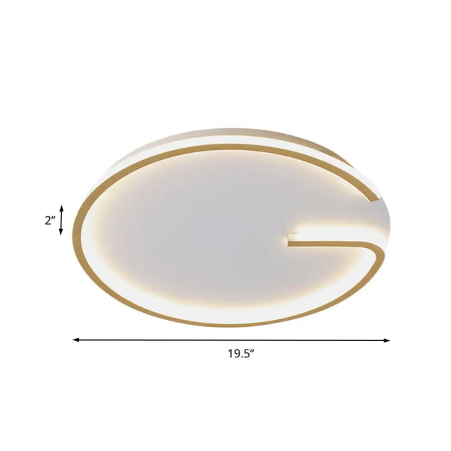 Modern White Led Flush Mount Lamp - Round Acrylic Bedroom Light 16/19.5 Dia G-Pattern Warm/White
