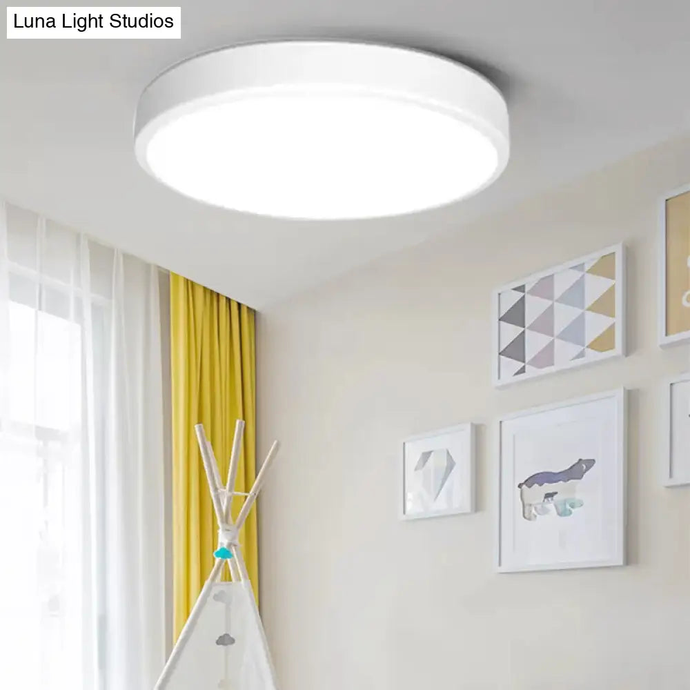 Modern White Led Flush Mount Light - Ultra Thin Ceiling Lighting With Acrylic Shade For Bedroom