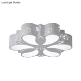 Modern White Led Flushmount Petal Light For Bedroom Ceiling