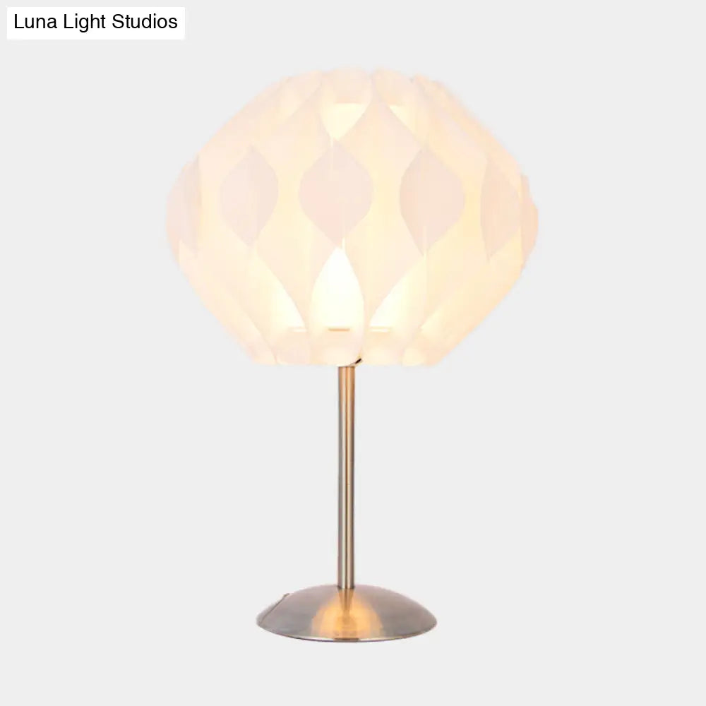 Modern White Led Nightstand Lamp - Blossom Table Light With Acrylic Design And Iron Base For Bedroom